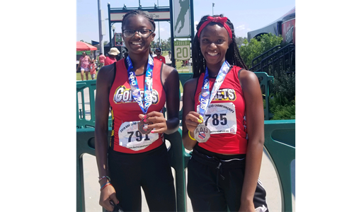 Corinne & Cenia Take 2nd & 3rd in Triple Jump @ AAU Club Championships